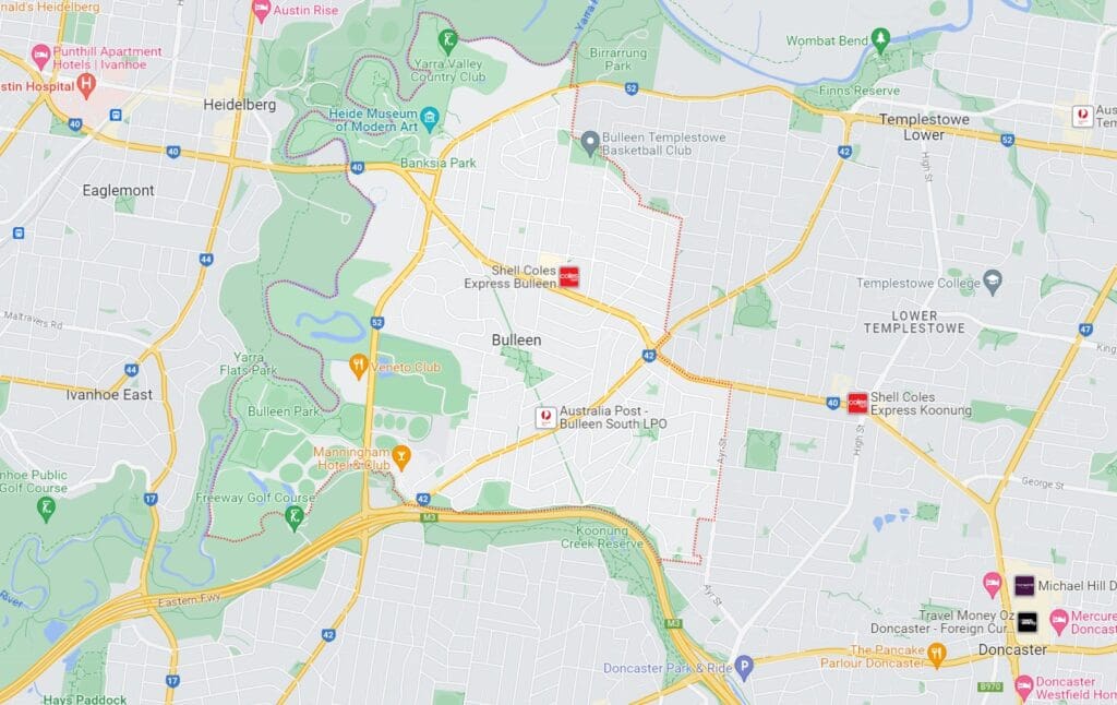 Map of Bulleen